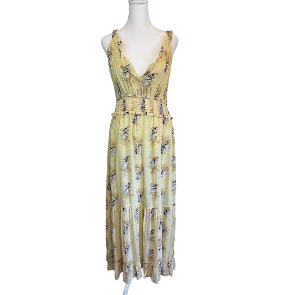 (Sold)paige yellow floral maxi dress